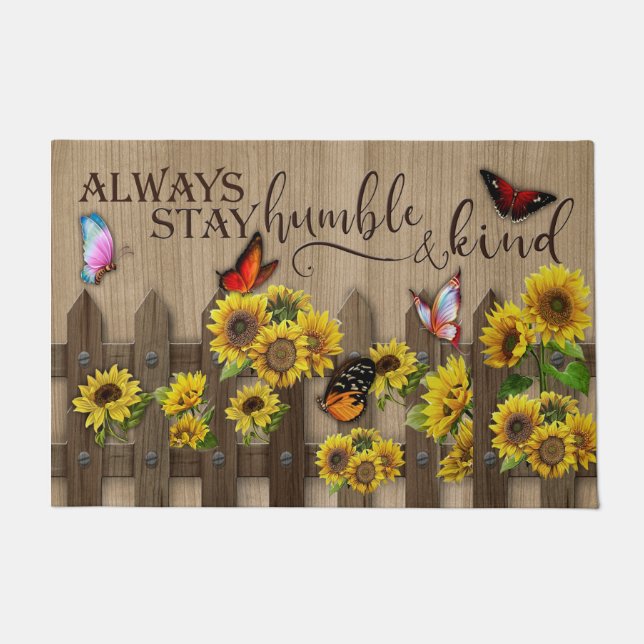 Love Sunflower Doormat, Sunflower Quotes Mat (Front)