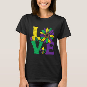 Love Sunflower Mardi Gras New Orleans Flower Women T-Shirt