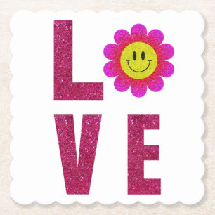Love Sunflower Paper Coaster