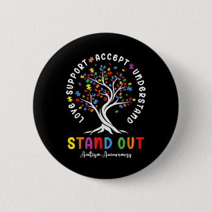 Love Support Accept Understand Autism Awareness Au 2 Inch Round Button