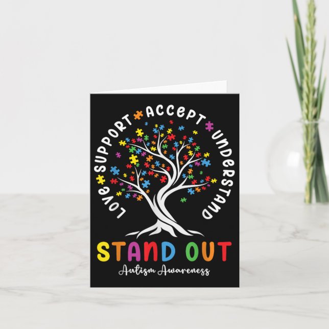 Love Support Accept Understand Autism Awareness Au Card (Front)