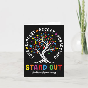 Love Support Accept Understand Autism Awareness Au Card