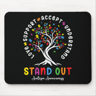 Love Support Accept Understand Autism Awareness Au Mouse Pad