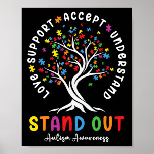 Love Support Accept Understand Autism Awareness Au Poster