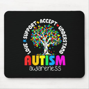 Love Support Accept Understand Autism Awareness Mouse Pad
