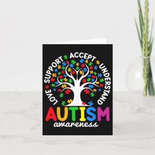 Love Support Accept Understand Puzzle Tree Autism Card