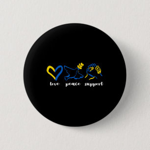 Love Support Peace Ukraine Awareness Heart Unity M 2 Inch Round Button