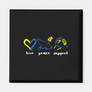 Love Support Peace Ukraine Awareness Heart Unity M Magnet