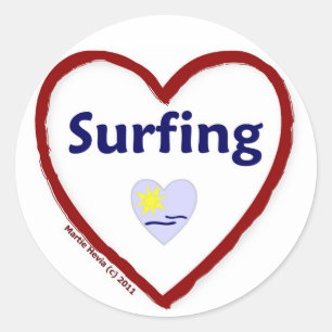 Love Surfing Classic Round Sticker