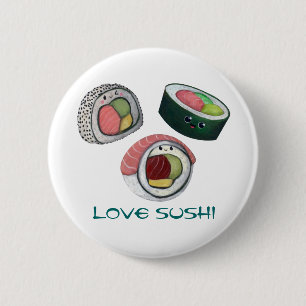 Love Sushi 2 Inch Round Button