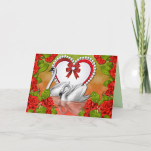 Love swans greeting card