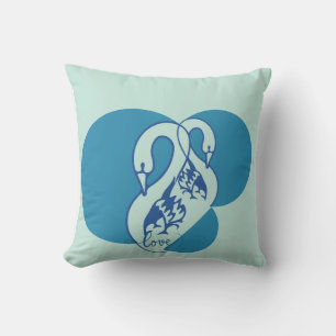  Love & Swans square pillow
