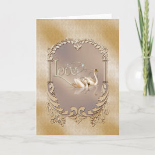 Love Swans Wedding Card
