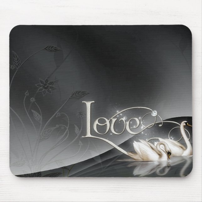 Love Swans Wedding Mouse Pad (Front)