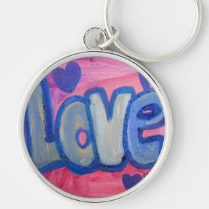 Love Sweet Candy Art Word Painting Keychain