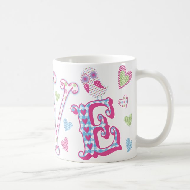 Love Sweet little Owls in Gingham Coffee Mug (Right)