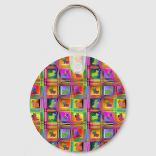 Love Sweet Multicolored Puppies Keychain
