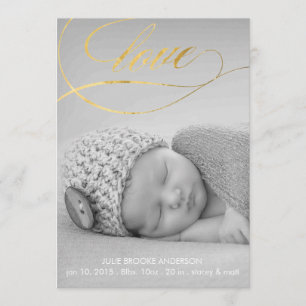 Love Swirl Baby Birth Announcement Photo Card