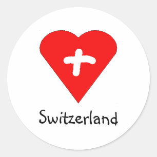 Love Switzerland - autocollant de coeur suisse
