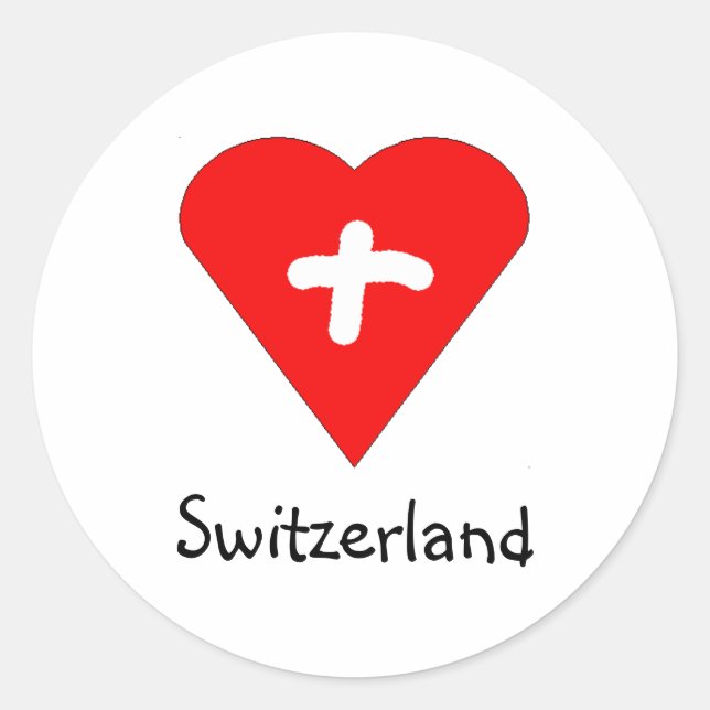 Love Switzerland - autocollant de coeur suisse (Devant)