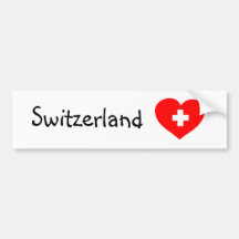 Love Switzerland - autocollant de pare-chocs cardi