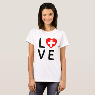 Love - Switzerland Flag T-Shirt