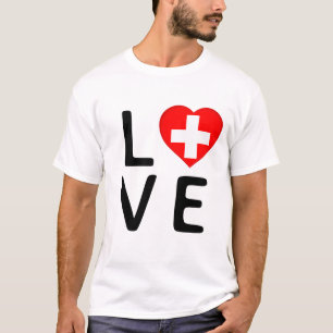 Love - Switzerland Flag T-Shirt