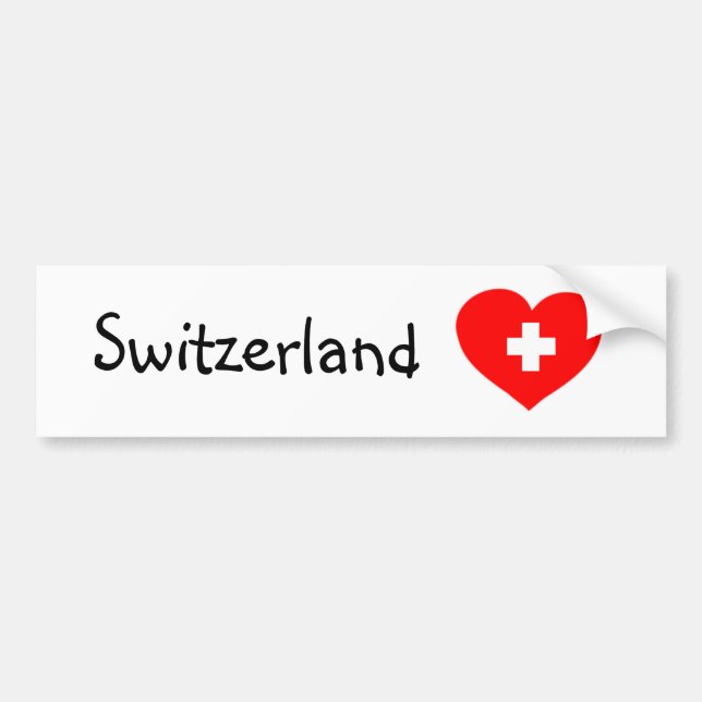 Love Switzerland - Swiss heart bumper sticker (Front)