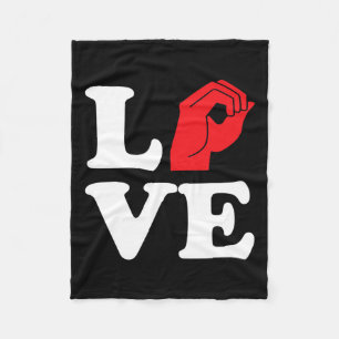 Love Symbol Asl Fleece Blanket