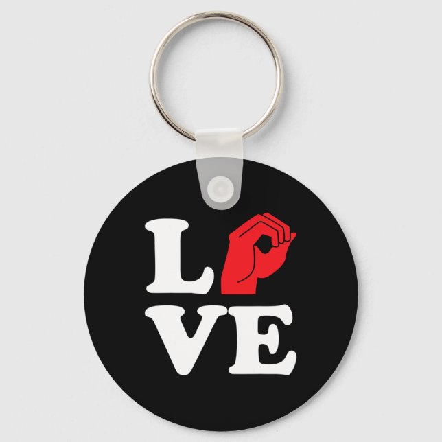 Love Symbol Asl  Keychain (Front)