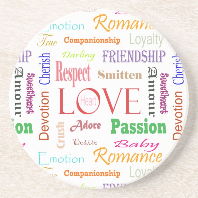 Love Synonyms by Shirley Taylor Coaster (Front)