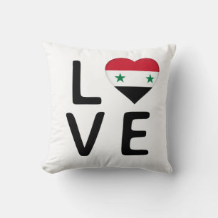 Love - Syria Flag Throw Pillow