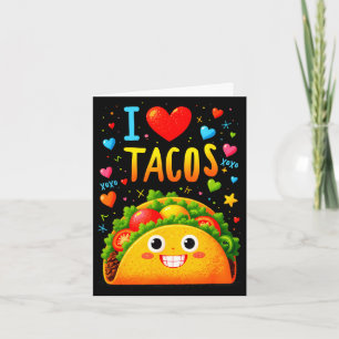 Love tacos cinco de mayo meme kawaii smiling taco card