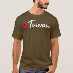 Love Taiwan Country Flag Heart Patriot Gift Black T-Shirt