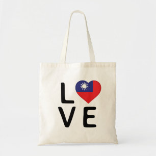 Love - Taiwan Flag Tote Bag