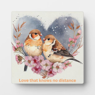 Love Takes Flight: Two Love Birds Tabletop Plaque