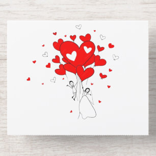 Love Takes FlightI Whimsical Heart Balloon Wedding All In One Invitation