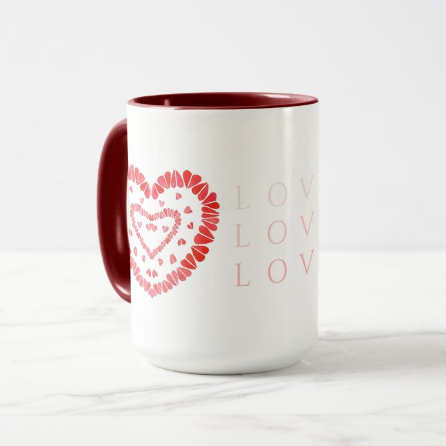 LOVE Tall Maroon Combo Mug (Front Left)