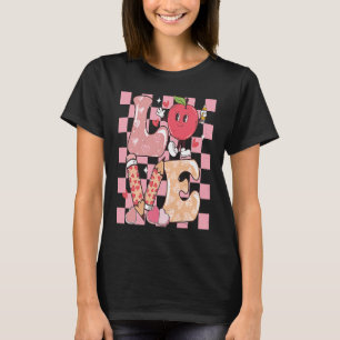 Love Teacher Groovy Valentine's Day Women Valentin T-Shirt