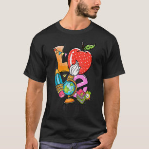 Love Teacher Life Apple Pencil Teacher Appreciatio T-Shirt