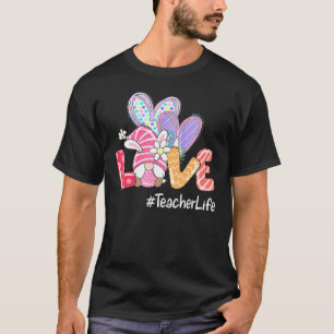 Love Teacher Life Easter Gnome Egg Hunting Basket  T-Shirt
