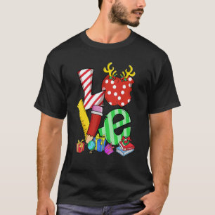 Love Teacher Math Christmas Teacher Life Matching T-Shirt