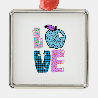 Love Teacher Metal Ornament