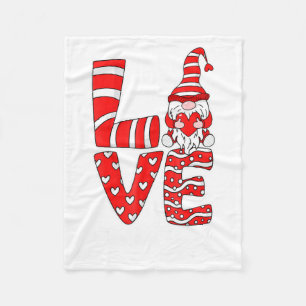 Love Teacher Squad Gnome Hearts Valentines Gnome T Fleece Blanket
