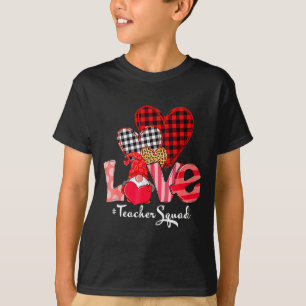 Love Teacher Squad Gnome Hearts Valentines Gnome T T-Shirt