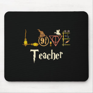 Love Teacher Wizards Ck To School Halloween  Mouse Pad