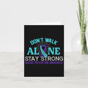 Love Teal Purple Ribbon Suicide Prevention Awarene Card