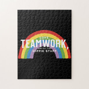 Love, teamwork, and all that hippie stuff jigsaw puzzle