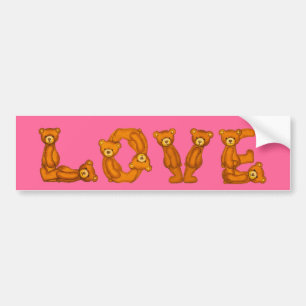 Love~Teddy Bear Letter Alphabet~Customize~Sticker Bumper Sticker