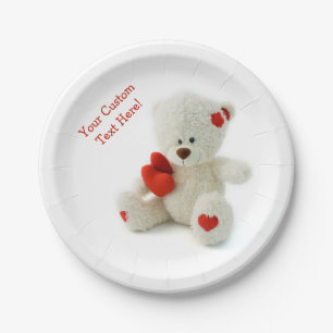 Love Teddy custom paper plates